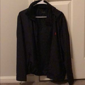 Black Polo Rain Jacket -Red Horse MED